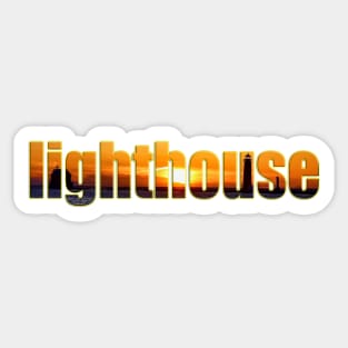 Lighthouse Sunset Photo Text Sticker